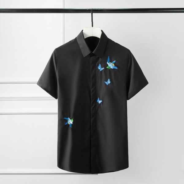 mens shirts luxury blue butterfly and bird embroidery short sleeve men shirts solid color slim man plus size 4xl, White;black
mens shirts luxury blue butterfly and bird embroidery short sleeve men shirts solid color slim man plus size 4xl, White;black