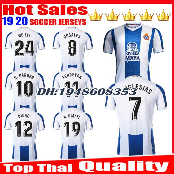 New 2019 2020 la liga rcd e panyol occer jer ey home b igle ia igie ia 19 20 p piatti bapti tao pani h football hirt uniform
New 2019 2020 la liga rcd e panyol occer jer ey home b igle ia igie ia 19 20 p piatti bapti tao pani h football hirt uniform