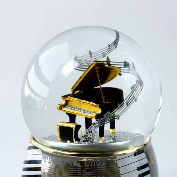 music box creative music box crystal ball with snowflake rotating snowball music box