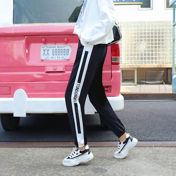 2019 spring summer jogger sweatpants women trousers bf corset ankle-length harem pants leisure striped pants, Black;white
2019 spring summer jogger sweatpants women trousers bf corset ankle-length harem pants leisure striped pants, Black;white