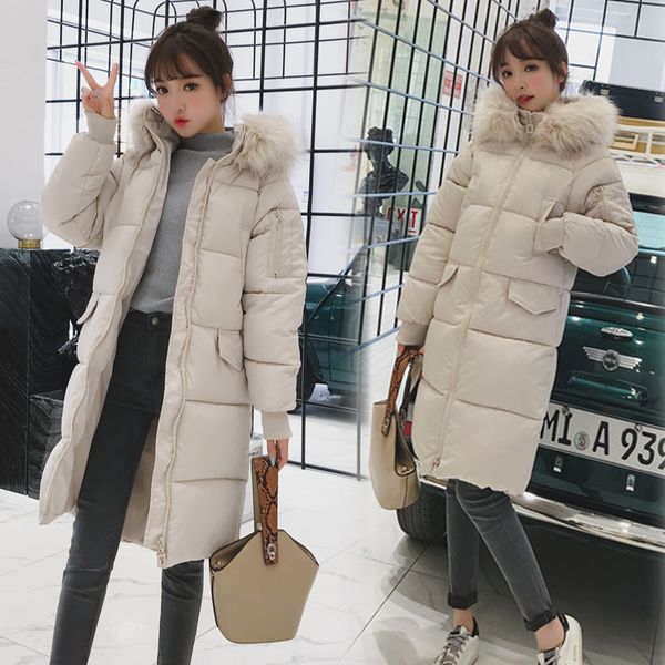 2018 winter coat women jacket for woman slim hooded coat long parka big fur collar thick warm overcoat a1681, Black
2018 winter coat women jacket for woman slim hooded coat long parka big fur collar thick warm overcoat a1681, Black