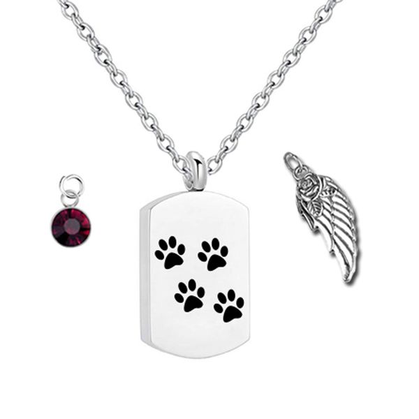 beautiful birthstone square paw print stainless steel cremation pet pendant ashes keepsake memorial urn necklace, Silver
beautiful birthstone square paw print stainless steel cremation pet pendant ashes keepsake memorial urn necklace, Silver