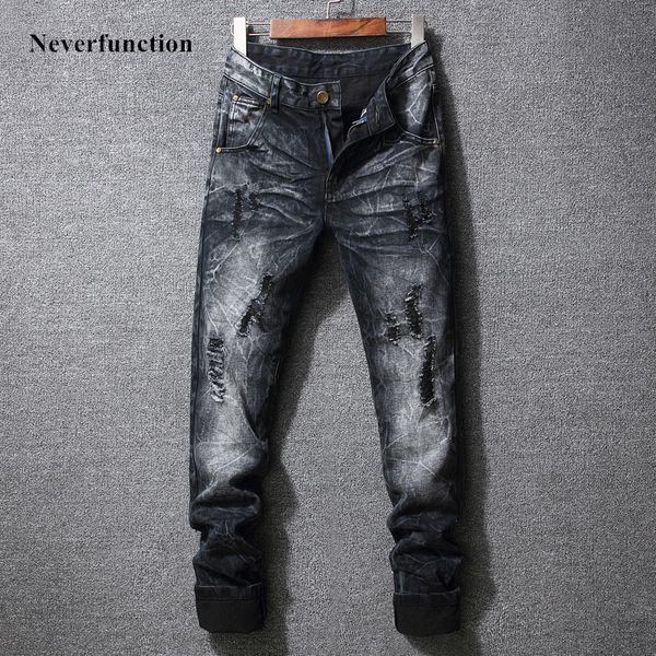 snow grey wash men hip hop swag holes skinny jeans men's ripped destroyed homme jogger denim trousers plus size 40, Blue
snow grey wash men hip hop swag holes skinny jeans men's ripped destroyed homme jogger denim trousers plus size 40, Blue
