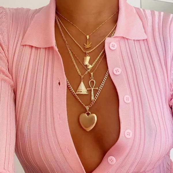 exaggerated gold pendant necklace egyptian pyramid pharaoh leaves heartshaped gold clavicle necklace fashion jewelry accessories, Silver
exaggerated gold pendant necklace egyptian pyramid pharaoh leaves heartshaped gold clavicle necklace fashion jewelry accessories, Silver