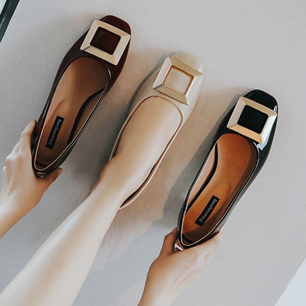 party metal square buckle patent leather flat loafers woman slip on shallow square toe thick med heels moccasins shoes women2020, Black
party metal square buckle patent leather flat loafers woman slip on shallow square toe thick med heels moccasins shoes women2020, Black