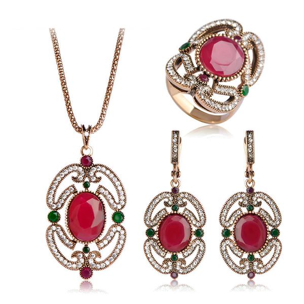 blucome vintage turkish style resin necklace earring ring jewelry set crystal for women day remembrance daily wear decoration, Silver
blucome vintage turkish style resin necklace earring ring jewelry set crystal for women day remembrance daily wear decoration, Silver