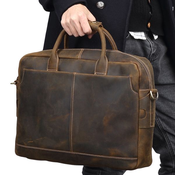 limited edition crazy horse leather men handbag 15" lapbag genuine leather shoulder bag vintage casual business briefcase
limited edition crazy horse leather men handbag 15" lapbag genuine leather shoulder bag vintage casual business briefcase