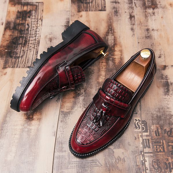 big size men fashion wedding party cow leather shoes slip-on lazy tassels shoe breathable platform loafers zapatos hombre, Black
big size men fashion wedding party cow leather shoes slip-on lazy tassels shoe breathable platform loafers zapatos hombre, Black