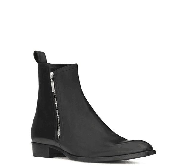 real picture handmade side zipper wedge waytt harry men genuine leather business dress boots persional denim suede boots, Black
real picture handmade side zipper wedge waytt harry men genuine leather business dress boots persional denim suede boots, Black
