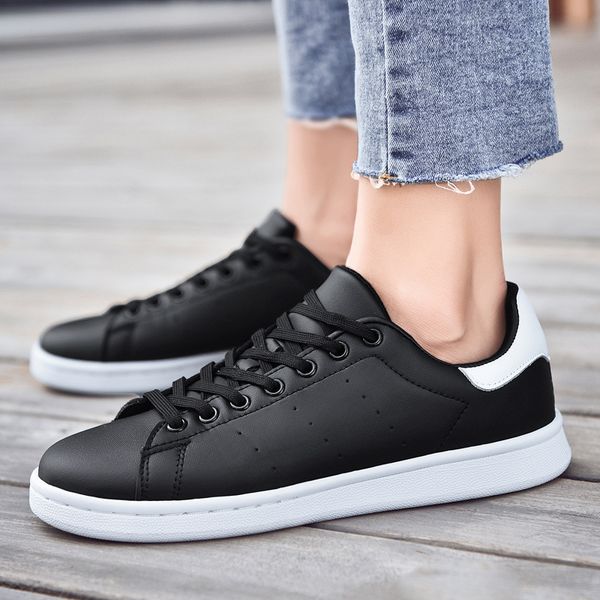 2020 new style korean-style spring casual shoes couple's cool simple breathable versatile white shoes, Black