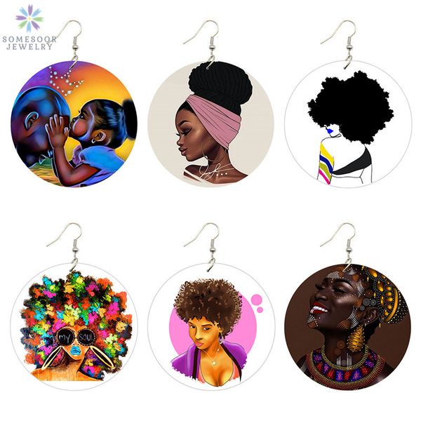 somesoor afro natural hair painted wood drop earrings lovely baby headwrap woman african queen black soul art-printable jewelry, Golden
somesoor afro natural hair painted wood drop earrings lovely baby headwrap woman african queen black soul art-printable jewelry, Golden