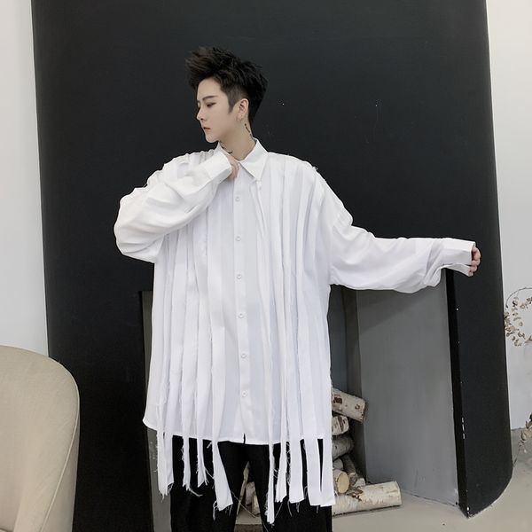 new men fashion show vintage stripe long sleeve casual shirts male japan streetwear loose shirt stage clothes, White;black
new men fashion show vintage stripe long sleeve casual shirts male japan streetwear loose shirt stage clothes, White;black