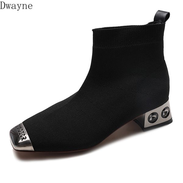 booties female autumn and winter boots female 2019 new british wind knit wild women's boots, Black
booties female autumn and winter boots female 2019 new british wind knit wild women's boots, Black