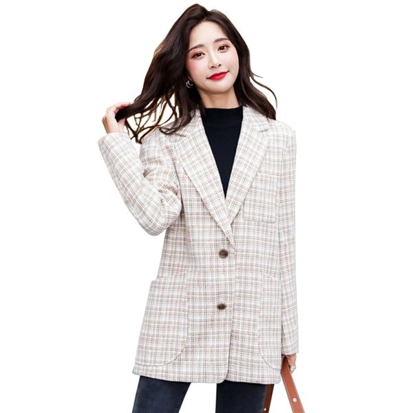 2019 spring autumn plaid suit women fashion casual blazers jacket female slim single-breasted big pocket blazers plus size a2897, White;black
2019 spring autumn plaid suit women fashion casual blazers jacket female slim single-breasted big pocket blazers plus size a2897, White;black
