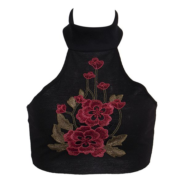 fashion black white crop women floral embroidery vest bellyband sleeveless tank 2017 summer beachwear
fashion black white crop women floral embroidery vest bellyband sleeveless tank 2017 summer beachwear