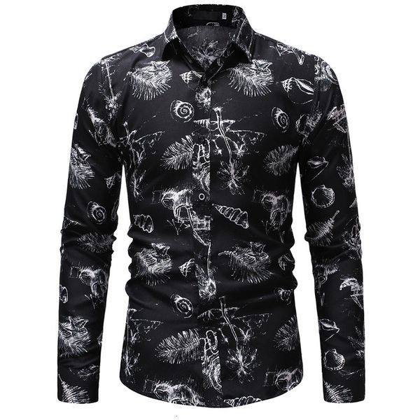 fashion spring autumn casual mens shirt slim fit conch printed shirt long sleeve shirts male floral social masculina -3xl, White;black
fashion spring autumn casual mens shirt slim fit conch printed shirt long sleeve shirts male floral social masculina -3xl, White;black
