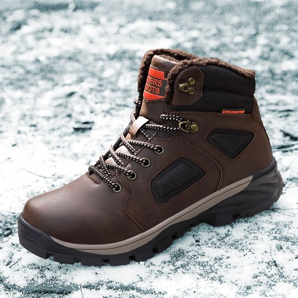 men boots winter snow shoes warm super men waterproof leather sneakers outdoor male hiking boots work shoes, Black
men boots winter snow shoes warm super men waterproof leather sneakers outdoor male hiking boots work shoes, Black