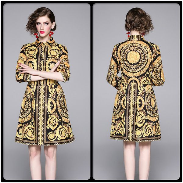 luxury design vintage paisley printed dress spring fall runway women's long sleeve shirt dress office lady business slim party prom dre, Black;gray
luxury design vintage paisley printed dress spring fall runway women's long sleeve shirt dress office lady business slim party prom dre, Black;gray
