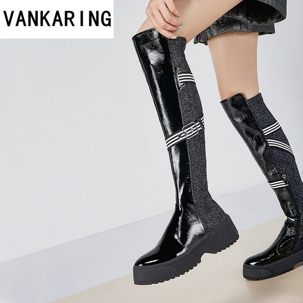 autumn winter shoes woman knee high boots quality soft leather+elastic cloth brand women shoes women platform winter boots black
autumn winter shoes woman knee high boots quality soft leather+elastic cloth brand women shoes women platform winter boots black