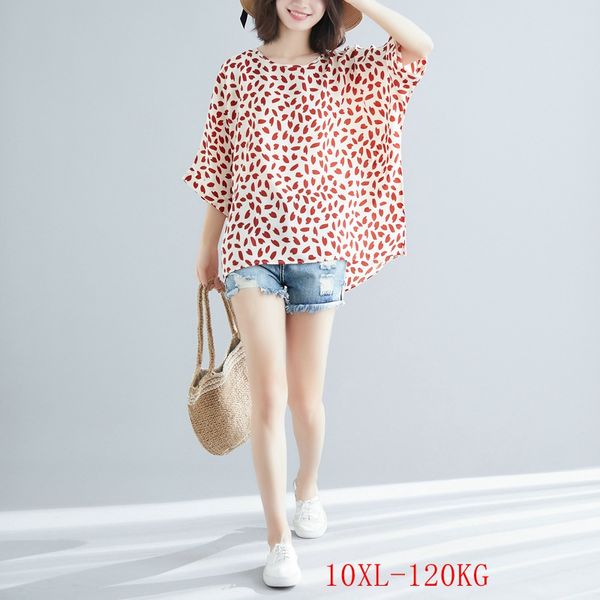 women's t-shirt large size chiffon 9xl 10xl bust 156cm fashion round neck short sleeve printed loose casual, White
women's t-shirt large size chiffon 9xl 10xl bust 156cm fashion round neck short sleeve printed loose casual, White