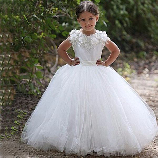 romantic 3d flowers lace flower girls dresses for wedding ball gown jewel short sleeves tulle white ivory design first communion dress, White;blue
romantic 3d flowers lace flower girls dresses for wedding ball gown jewel short sleeves tulle white ivory design first communion dress, White;blue