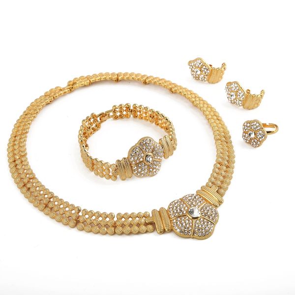 24k gold plated pendant necklace jewelry set dubai african women wedding party trendy flower jewelry accessory, Black
24k gold plated pendant necklace jewelry set dubai african women wedding party trendy flower jewelry accessory, Black