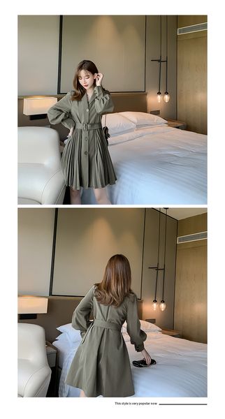dress 2019 new autumn suit collar single-breasted long section waist slimming pleated skirt, Black;pink
dress 2019 new autumn suit collar single-breasted long section waist slimming pleated skirt, Black;pink