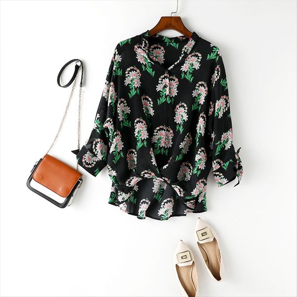 2019 printed women's t- 8817 2019 silk silk printed shirt women's t-shirt 8817, White 
2019 printed women's t- 8817 2019 silk silk printed shirt women's t-shirt 8817, White