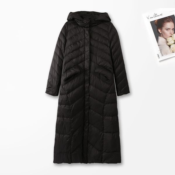 2018 winter new style brand women's clothing mid-length jacket hooded over-the-knee light warm white duck down jacket women's, Black;white
2018 winter new style brand women's clothing mid-length jacket hooded over-the-knee light warm white duck down jacket women's, Black;white