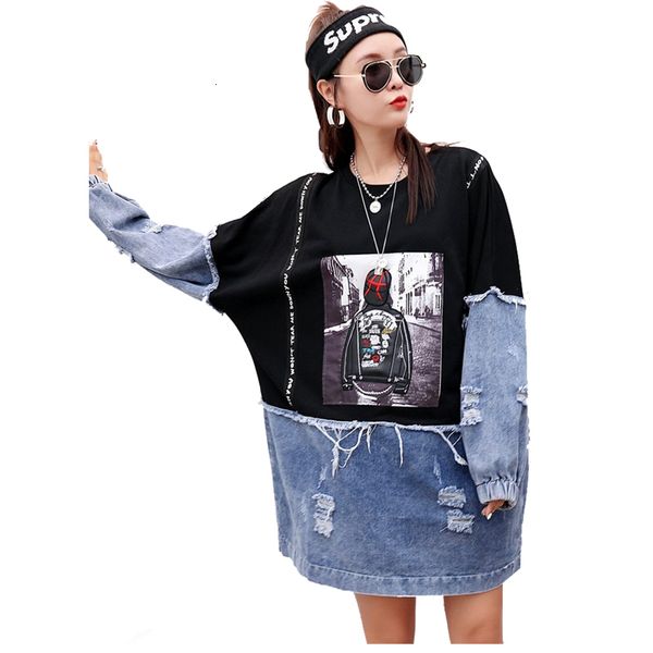vefadisa denim patchwork black sweatshirt for women 2020 spring autumn character pattern sweatshirt dress ad2274
vefadisa denim patchwork black sweatshirt for women 2020 spring autumn character pattern sweatshirt dress ad2274