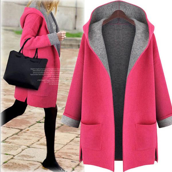 women woolen coat 2019 autumn and winter solid hooded long wool female jacket coat plus size female casual windbreake, Black
women woolen coat 2019 autumn and winter solid hooded long wool female jacket coat plus size female casual windbreake, Black
