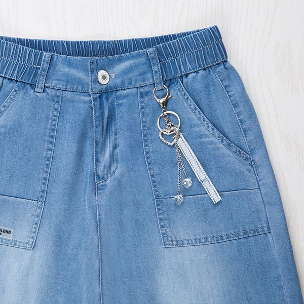 eight women's jeans women's summer 2019 new style tencel cowboy capri pants stereo faded loose pants skirt, Blue
eight women's jeans women's summer 2019 new style tencel cowboy capri pants stereo faded loose pants skirt, Blue