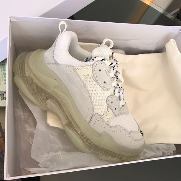 men shoes designer triple s sneaker women casual shoes triple s sneaker white leather vintage triple-s sneakers in transparent sole, Black
men shoes designer triple s sneaker women casual shoes triple s sneaker white leather vintage triple-s sneakers in transparent sole, Black