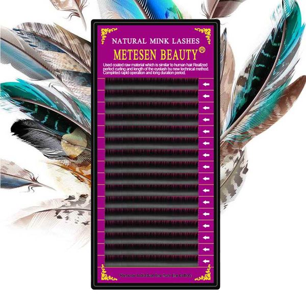 Metesen Beauty 0.03mm Lash Extension Fake Mink Individual Eyelashes Glossy Black False Eyelashes Soft Faux Cils Natural