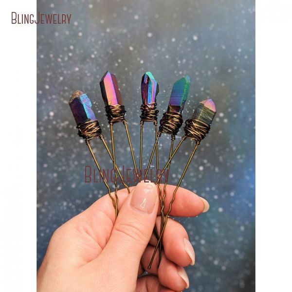 galaxy crystal hair pins rainbow purple quartz hair pin raw stone hair accessories hj27800, Golden;white
galaxy crystal hair pins rainbow purple quartz hair pin raw stone hair accessories hj27800, Golden;white