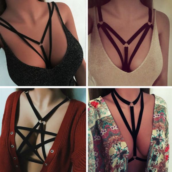 womens body harness bra cage lingerie adjustable hollow out bra bustier, Black;white
womens body harness bra cage lingerie adjustable hollow out bra bustier, Black;white