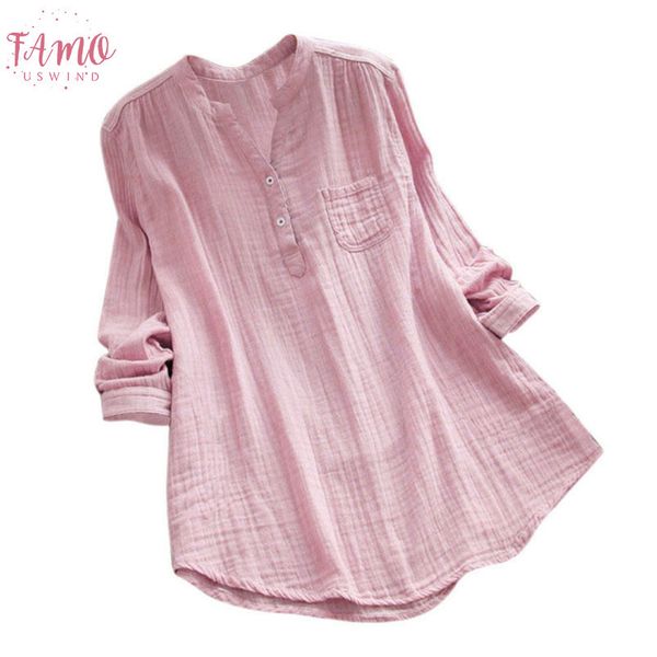women pink and blouses stand collar long sleeve casual 100% cotton loose tunic shirt blouse clothing ladies camisas mujer verano, White
women pink and blouses stand collar long sleeve casual 100% cotton loose tunic shirt blouse clothing ladies camisas mujer verano, White
