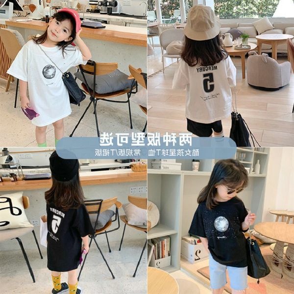 2020 baby girls summer clothes 2 colors starry sky long and short t-shirt kids black and white letters t-shirt for princess girl, Blue 
2020 baby girls summer clothes 2 colors starry sky long and short t-shirt kids black and white letters t-shirt for princess girl, Blue