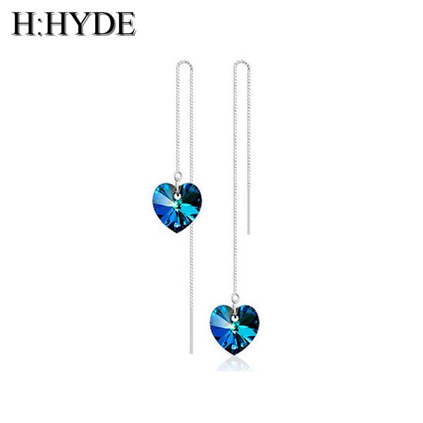 h:hyde fashion blue pink facted crystal rhinestone heart chain long dangle drop earrings for women girl female ear jewelry, Silver
h:hyde fashion blue pink facted crystal rhinestone heart chain long dangle drop earrings for women girl female ear jewelry, Silver