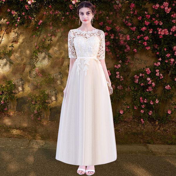 bateau neck tulle bridesmaid dresses ankle length 2019 appliques midi party dress lace up prom gowns, White;pink
bateau neck tulle bridesmaid dresses ankle length 2019 appliques midi party dress lace up prom gowns, White;pink