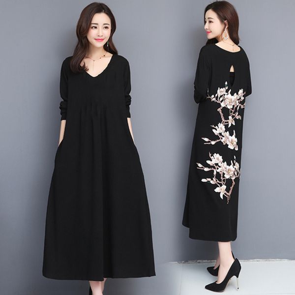 plus size dress 2019 autumn new elegant temperament long-sleeved printing fashion slim waist over the knee large dress, Black;gray
plus size dress 2019 autumn new elegant temperament long-sleeved printing fashion slim waist over the knee large dress, Black;gray