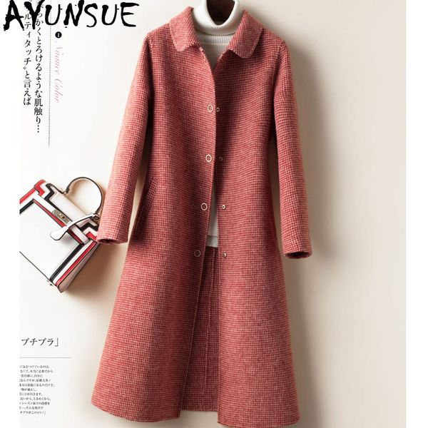 ayunsue 2019 new 100% wool coat women korean houndstooth plaid coat female jacket autumn overcoat abrigos mujer elegante 1842, Black
ayunsue 2019 new 100% wool coat women korean houndstooth plaid coat female jacket autumn overcoat abrigos mujer elegante 1842, Black
