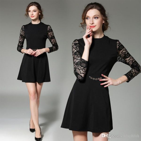 women's dress vintage woman dresses gown casual hepburn style summer fashion original lace stitching bottom skirt slim long sleeve dres, Black;gray
women's dress vintage woman dresses gown casual hepburn style summer fashion original lace stitching bottom skirt slim long sleeve dres, Black;gray