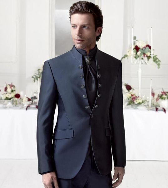 navy blue stand collar slim fit 3pieces men suit (jacket+pant+vest) fashion design groom tuxedos groomsmen wear wedding blazer suits for men, Black;gray
navy blue stand collar slim fit 3pieces men suit (jacket+pant+vest) fashion design groom tuxedos groomsmen wear wedding blazer suits for men, Black;gray