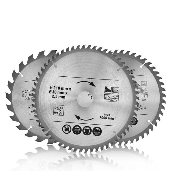 3pcs circular saw blade 210mm 24, 48t, 60t tct saw disc blade 30mm bore 
3pcs circular saw blade 210mm 24, 48t, 60t tct saw disc blade 30mm bore