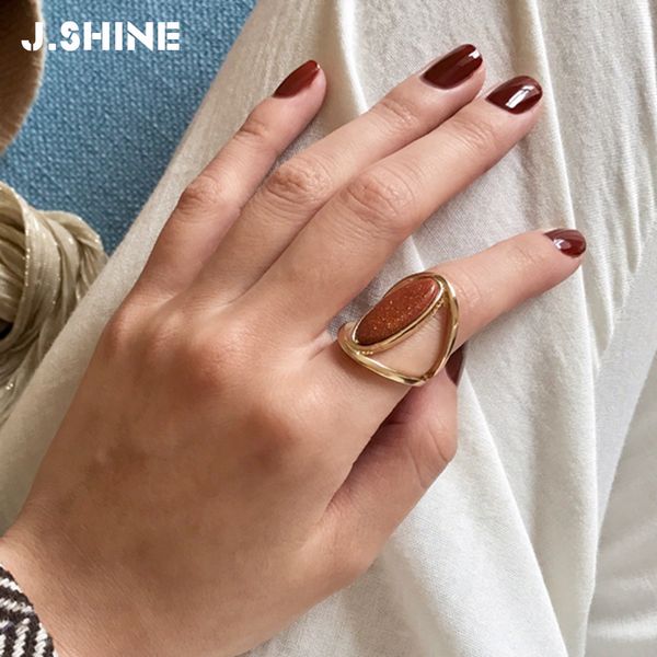 jshine new design brown oval resin gold color alloy finger rings for women wide cuff ring charm women jewelry accessories, Golden;silver
jshine new design brown oval resin gold color alloy finger rings for women wide cuff ring charm women jewelry accessories, Golden;silver