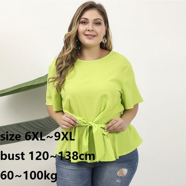 women green t shirt plus size 7x 8xl 9xl 10xl 60-100kg chiffon women big clothes elegant bow o neck t shirt, White
women green t shirt plus size 7x 8xl 9xl 10xl 60-100kg chiffon women big clothes elegant bow o neck t shirt, White