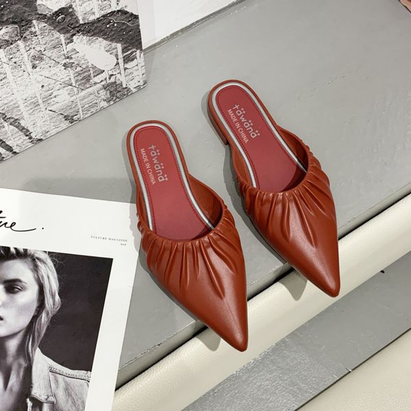 2020 women mules shoes pointed toe pleated leather designers flat slippers outside dress casual woman sandals summer green red, Black
2020 women mules shoes pointed toe pleated leather designers flat slippers outside dress casual woman sandals summer green red, Black