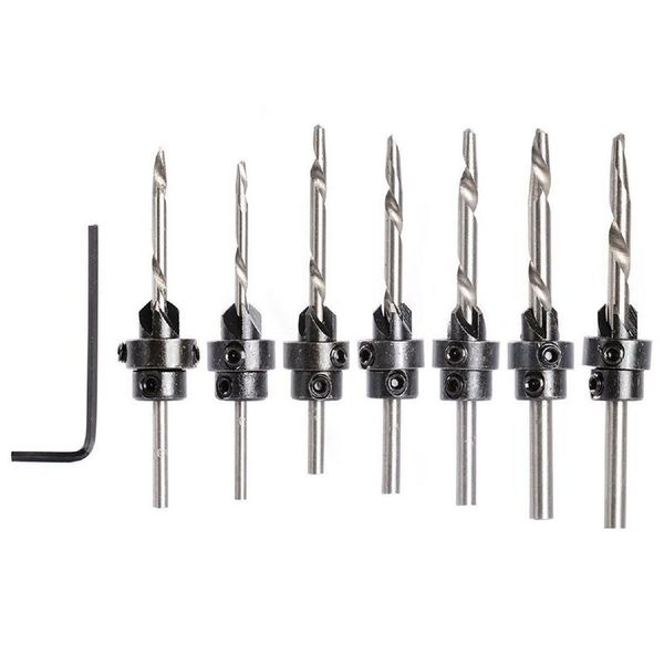 7-pcs countersink drill bit set with scollars & wrench, perfect for wood | quick change pre-drill counterbore drill bits mad
7-pcs countersink drill bit set with scollars & wrench, perfect for wood | quick change pre-drill counterbore drill bits mad
