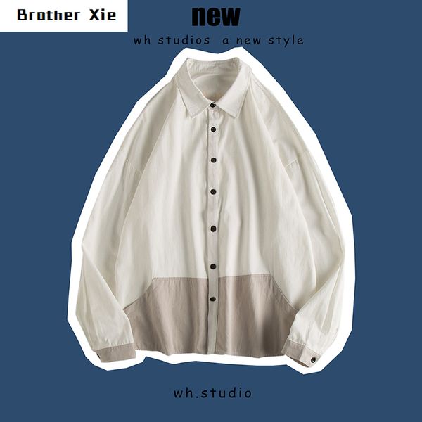 spring new dress shirt men fashion contrast color business casual shirt man streetwear wild loose long-sleeved male, White;black
spring new dress shirt men fashion contrast color business casual shirt man streetwear wild loose long-sleeved male, White;black